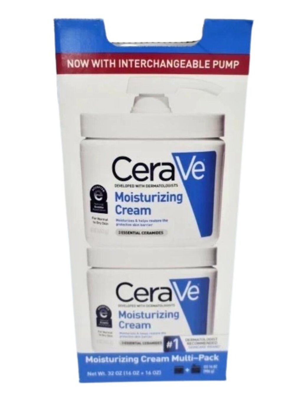 CERAVE MOISTURIZING CREAM NORMAL TO DRY SKIN 16 OZ - MULTI PACK 2PC